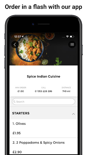 Android application Spice Indian Cuisine EK screenshort