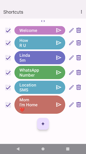 Android application Easy Message Shortcuts Creator screenshort