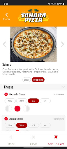 Screenshot of Sahara Pizza