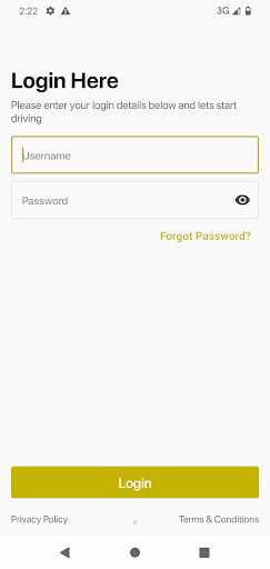 Android application Chauffeur Exchange Driver screenshort