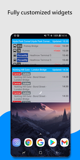 Transit timetable widgets Screen 2