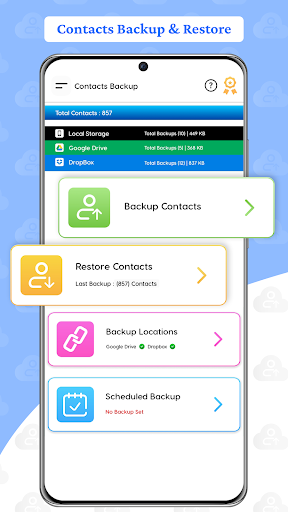 Screenshot of Contacts Backup and Restore