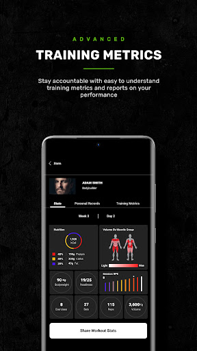 Training App (MyStrengthBook) Screen 3