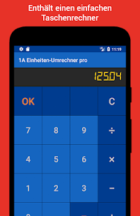 1A Einheiten-Umrechner pro Screenshot