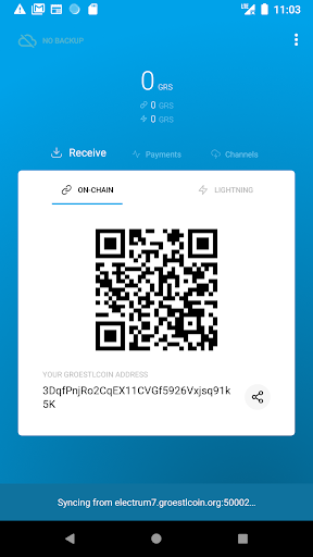 Android application Groestlcoin Eclair Mobile screenshort