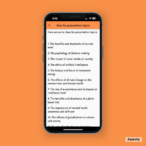 ideas for presentation Screen 3
