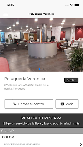 Android application Peluquería Verònica screenshort
