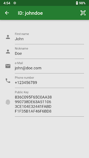 Cryptographic ID Screen 2
