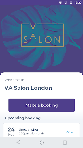 Android application VA Salon London screenshort