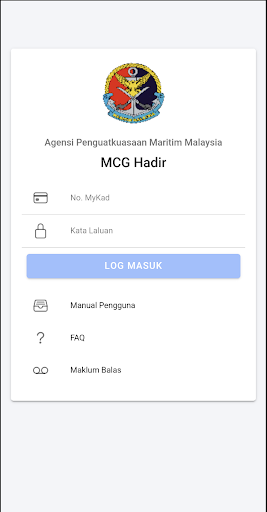 Android application MCG Hadir screenshort