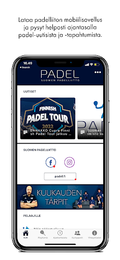 Android application Padel.fi screenshort