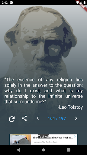 Android application Leo Tolstoy Quotes screenshort