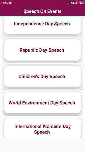 English Speech App Screen 2