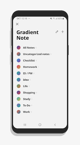 GradientNote Notepad Notes Screen 2