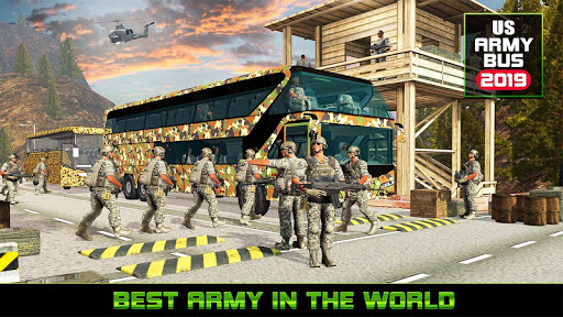 Android application Offroad US Army Bus Transport screenshort