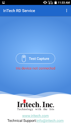 Android application Iris RD Service screenshort