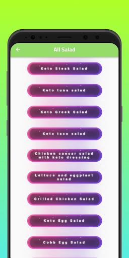 Android application Keto Salad screenshort