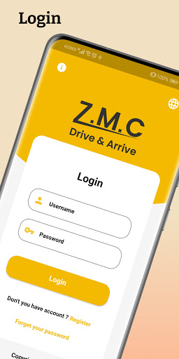 Android application ZMC Drive and Arrive screenshort