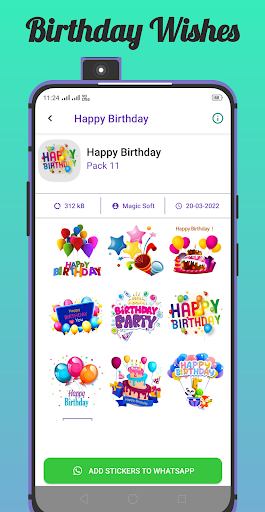 Android application Birthday Animated Stickers screenshort