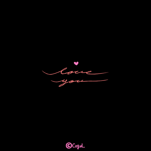 카카오톡 테마 - 다크파스텔핑크_love you logo