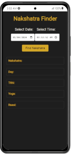 Android application Nakshatra Finder screenshort