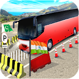 Highway Bus Parking: Modern Coach Bus Drive icon