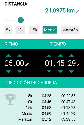 Optime Run, Calculadora de running para corredores