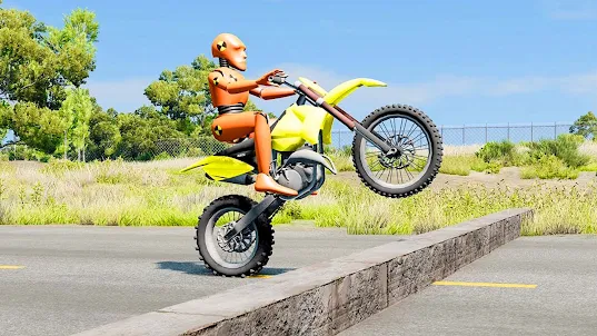 Moto Bike Dummy Crash Test Sim