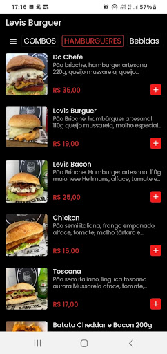 Levis Burguer Screen 3
