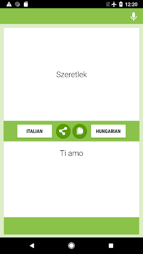 Italian-Hungarian Translator Screen 2