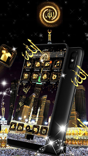 Makka Madina 3D Glass Tech Theme