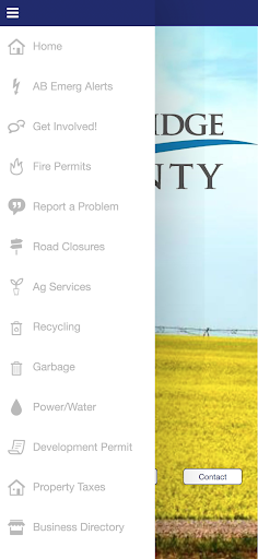 Lethbridge County App Screen 2