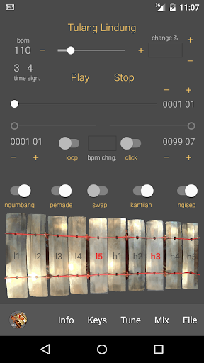 Android application Gamelan Gender lite screenshort