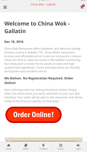 Android application China Wok - Gallatin screenshort