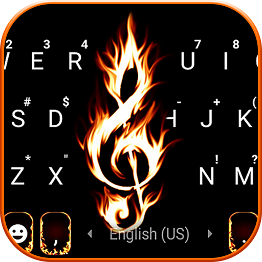 Fiery Hot Music Keyboard Backg logo