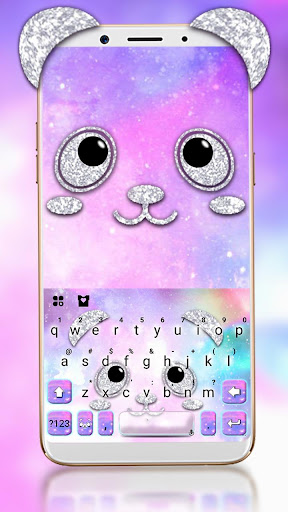 Android application Silver Glitter Panda Keyboard screenshort