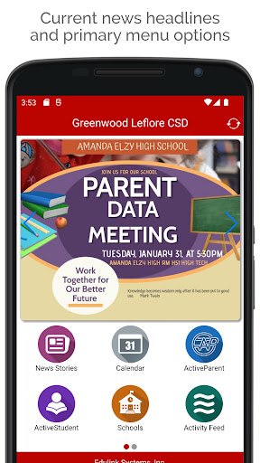 Android application Greenwood Leflore CSD screenshort