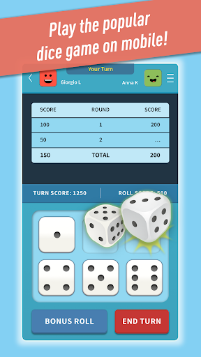 Android application Farkle Friends! Dice Game screenshort