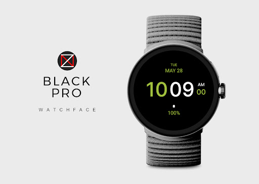 Android application Black Pro Watch Face screenshort