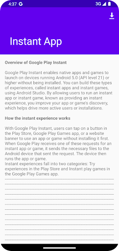 Android application Instant Exp screenshort