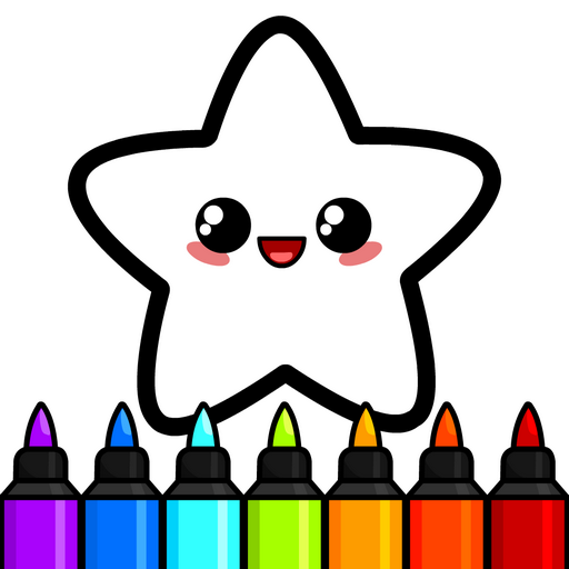 Kawaii Glitter Coloring Book  Icon