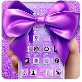 Valentines Day Purple Bling Bow Heart Theme icon