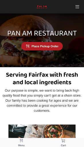 Android application Pan Am Restaurant screenshort