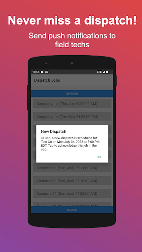 Spry Dispatch: For Field Techs Screen 2