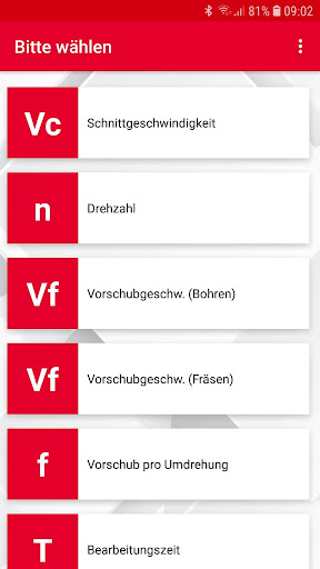 Android application Märklen - Schnittdatenrechner screenshort