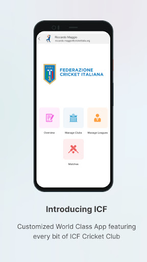 Android application Cricket Italia screenshort