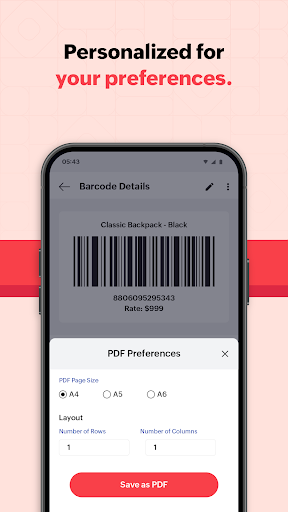Screenshot of Barcode & QR Code Generator