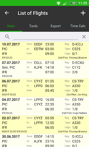 eFlightBook Screen 3