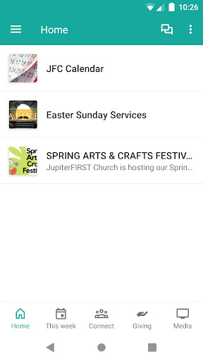Android application JupiterFIRST Church screenshort