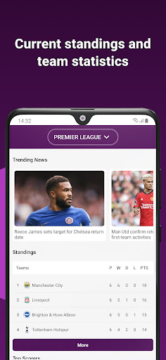 Android application Premier League Live Score screenshort